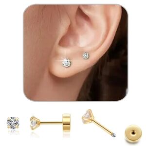 2mm Screwback Earrings